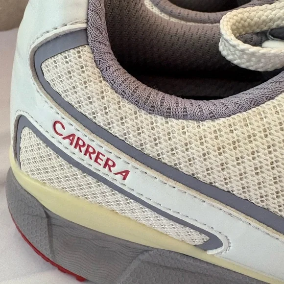 KURU Carrera Sneakers in Cream and Gray with Red Accents - Picture 8 of 14